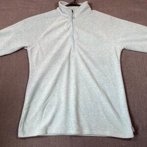 Eddie Bauer Light Blue Half-Zip Pullover Fleece Sweatshirt Casual Womens Size S